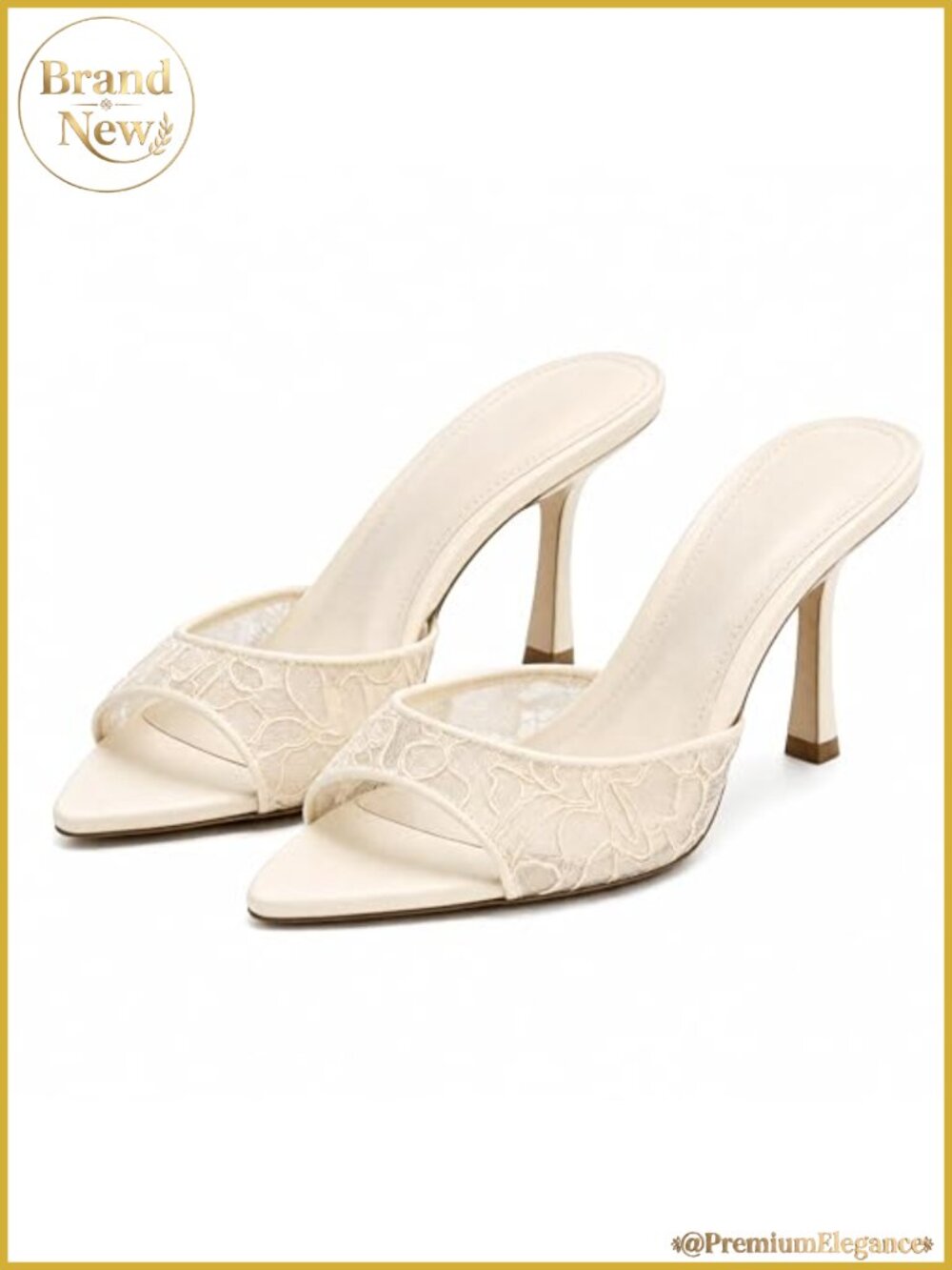 Wedding Stiletto Heels Open Toe Pointed Slip On Sandals 2.75 Inch